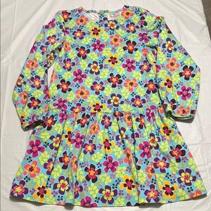 Hanna Andersson long sleeve Floral Kids Dress - Pink, Yellow, Blue Sz 130 sz8